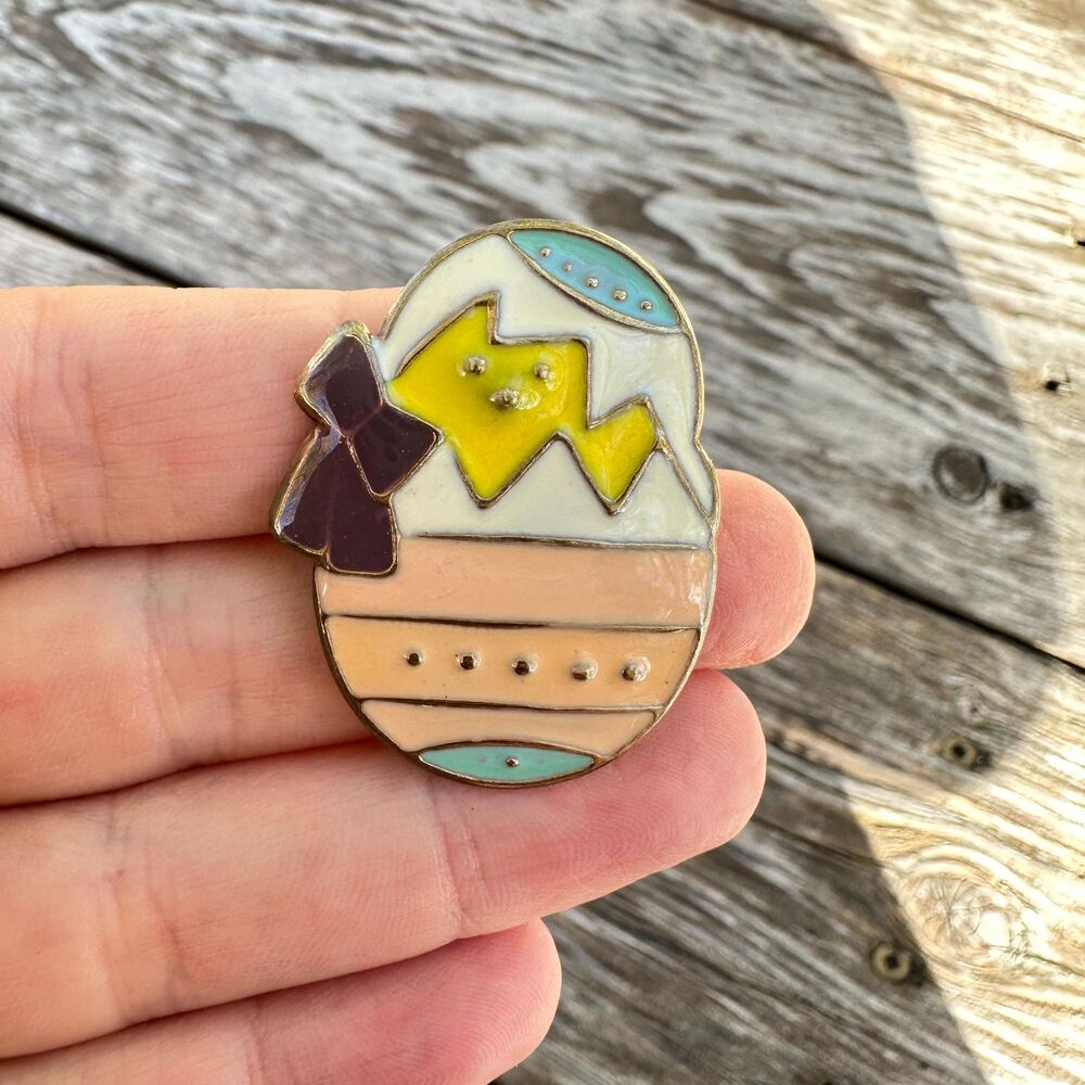 Vintage Easter Egg Brooch, Chick Pin – Easter Jewelry